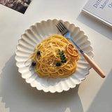 Nordic Pure White Ceramic Plate Set, Dessert, Breakfast, Pasta, Western, Home Tableware, Kitchen Plates Sets