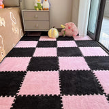 16Pcs 30x30cm Modern Simple Creative Plush Foam Puzzle Carpet Warm Toned Play Mats Interlocking Activity Floor Rugs Area Rug