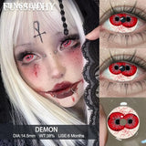 1 Pair Cosplay Contact Lenses for Eyes Anime Crazy Cosplay Contact Lens for Halloween 6 Months Cosmetics Lens