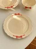 Anmuli Cerc Dert Plate with Underglaze Color  Knot Bead Trimmed Multifunctional Di Korean Sle from Mainlan...