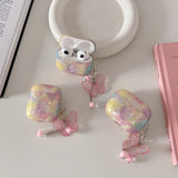 For Apple AirPods 4 Cover Rainbow Headset Case For AirPods 4 4th Shell Hard PC Coque Lovely Girls Cases With Butterfly Pendant