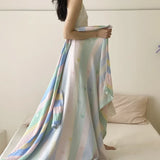 New color-woven jacquard tencel cotton cold blanket summer cool silky smooth towel blanket air-conditioning room blanket