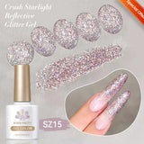 10ml Snow Glitter Gel Nail Polish Pink Milky White Jelly Sequins  Semi Permanent Nails Art Design Varnish Manicure