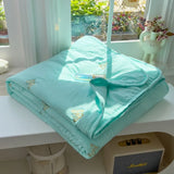 2025 new washed cotton embroidered soybean summer cool quilt single double bed air conditioner quilt summer dormitory nap quilt