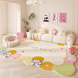 Irregular Pink Living Room Carpet Large Area Dopamine Cute Style Bedroom Rug Stylish Simple Soft Sofa Coffee Table Mats Tapis 러그