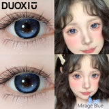 2PCS Natural Brown Blue Grey Contact Lenses, Large Diameter Myopia Lenses, Soft Comfortable Yearly Wear for Everyday cos