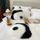 Throw Pillows Super Cute Angry Panda Back View 100% Wool / Artificial Wool Back Cushion for Bed Sofa Cushion Floor Cushions Cozy
