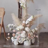 Pampas Grass Rose Table Centerpiece Ball,  Wedding Floral Arrangement，Road Lead, Event Stage, Floor Flower Ball, Window Display