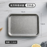 Square Stainless Steel Plate Retro Food Trays Dessert Steak Breakfast Trays Dinner Plates Kitchenware Hotel Supply