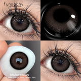 1 Pair New Myopia Blue Contacts Lenses With Diopters Prescription Fashion Colored Contact Lens for Eyes 0~-8.00 Degree