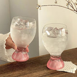 Creative Big Belly Wine Glass Colored Simple Champagne Glass Coffee Cup Vodka Cups Transparent Short Footed Beer Glass Gift