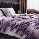 Purple Blanket for Winter Tie Dyeing Warm manta Single/Queen/King High Quality 300gsm Plaids for Sofa Thow Blanket