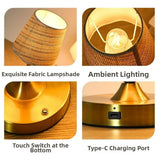 Nordic Style LED Table Lamp Vintage Touch Control Small Night Light USB Rechargeable Eye Protection Atmosphere Lamp Bathroom