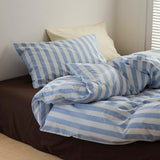 Ikeehome  Mixed Color Cotton Bedding Set Plain Cotton Waed Fabric Color Woven Design Dormi Tee Piece Set Pure Cotton Bed Canopy