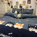 Ins Style Fashion Butterfly Bedding Set For Girls Boys Double Size Flat Sheet Duvet Cover Pillowcase Bed Linen Home Textile