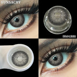 1 Pair Fashion Color Contact Lenses for Eyes Korean Brown Natural Soft Lenses Beautiful Cosmetic Gray Pupils Blue Lens