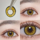 2Pieces Colorcon Color Contact Lenses Yearly Yellow Contact Lenses with Graduation Free Shipping
