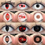 EYESHARE 1Pair Cosplay White Lenses Halloween Color Contact Lenses Red Eye Makeup Lenses Crazy Contact Lenses Black Eyes Lens