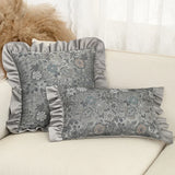 1pc luxury grey Jacquard cushion cover ruffle 45*45cm 30*50cm room decor throw pillow cover for sofa livingroom pillowcase