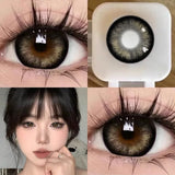 14.50mm Blue Colored Contact Lenses, Large Pupil Effect, Hydrating Soft Lens for Girls, Trendy Douyin Style Eye Makeup