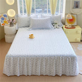 1PC 100%Cotton Bed Skirt Queen/King Size Floral Printed Bed Sheet with Ruffles falda de cama Full Size Bed Skirt for Single Bed