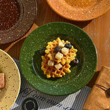 Nordic Ceramic Splashed Ink Plate Household Colored Breakfast Bread Disc High-end Restaurant Dessert Plates Niche Dot Tableware