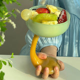 Creative Colorful Glass Goblet Ice Cream Bowl Glass Cup Cold Drink Fruit Tea  Dessert Cup Decorative Drinkware Water Bottle