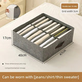 Household Clothes Storage Box Double Row Grid Fabric Storage Box Foldable Drawer Style Wardrobe Portable Storage Layered Storage