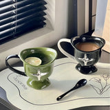 Ikeehome  Minimalist Four Star Mug Cup Multi Functional Breakfast Oat Cup Desktop Ceramic Decorations Coffee Shop Dessert Container