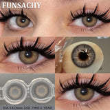 1 Pair Color Contact Eye Color Lenses Makeup Natural Black Lens Cosmetic Brown Eyes Lenses Woman Makeup Beauty Softlens