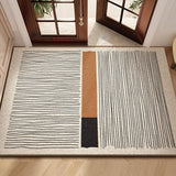 Modern Geometric Wire Loop Door Mat Water Absorbent Dirt Trapper Non-slip Rug for Home Entrance & Hallway