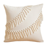 Cotton Linen Boho Cushion Cover for Sofa Couch Bench Car Home Decor Comfy Square Farmhouse Cushion Pillow Case with Tassel