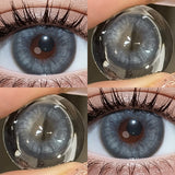 2pcs 14.5mm Big Diameter Colored Contacts Glossy High Moisture Half Yearly Lenses for Daily Wear 0.00D No Power