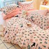 New Style 200-gram Fresh Light Milk Fleece Single Quilt Cover Autumn Winter Printed Cartoon Fleece Warm Student Duvet Cover