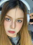 Invisible Enhancement: 14.2mm Soft Hazel Enhancers - Yearly Contact Lens Prescription Lenses for Dark Eyes |   Milky Gradient Effect