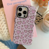 Ins Pink Strawberry Leopard Print  Hard Case for IPhone 16 15 14 13 Pro Max 14 Plus Back Phone Cover for 12 Mini 11 Pro Max