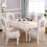 Dining Table Chair Cover Set European Jacquard Cushion Chair Rectangle Round Coffee Tablecloth Table Cloth Home Decor Dustproof