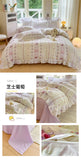 Flower Skin-friendly Washed Cotton Bedding Set Duvet Cover Set Korean Lace Ruffles Quilt Cover Soft Cover Bed Linen Pillowcases