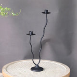 Home Decoration Irregular Candlestick Ornament Iron Candle Stand Creative Romantic Atmosphere Black Candlestick Decoration