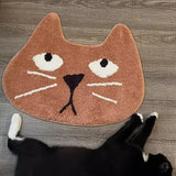 Funny Tufting Cat Bathroom Mat Soft Bathmat Floor Pad Living Area Carpet Anti-slip Cartoon Rug Aesthetic Home Room Decor 50x60cm