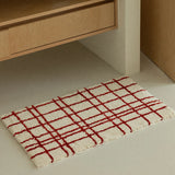 Nordic Tufting Grids Bathroom Mat Bathmat Soft Geomrtic Rug Tidy Pad Living Room Carpet Anti-slip Hallway Home Door Decor