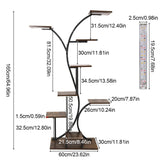 165cm Tall Indoor Plant Stand Metal Plant Flower Display Shelf with Grow Lights Tree-Shaped Plant Rack for Home, Patio