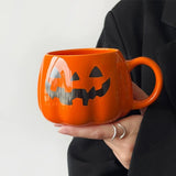 Halloween Mugs Cartoon Spooky Pumpkin Mugs Halloween Decoration Accessories Coffee Milk Mugs Ceramic Mugs