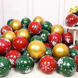 30pcs Christmas Latex Balloon 10inch Golden Green Red Confetti Balloons For Christmas New Year Party Decoration