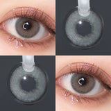 Small Pupil Brown Grey Colored Contact Lenses 1Pair Beauty Cosmetic Yearly Use Color Contacts Eyes Fashion Makeup Lens