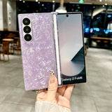 Luxury Aurora Shell Pattern Hard Case for Samsung Galaxy Z Fold 7 6 5 4 fold7 zfold Fold6 Colorful Acrylic Shockproof Back Cover