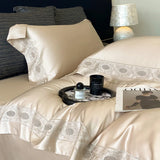 Luxury Hollow Embroidery Wide Edge Bedding Set 1000TC Lyocell Cotton Soft Silky Duvet Cover Flat/Fitted Bed Sheet Pillowcases