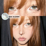 14.2-14.5mm Half Yearly Natural Glossy Contacts 2pcs Free Shipping Shiny Glass Lenses With Power for Cosplay