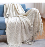 Lightweight Cable Knit Throw Blanket Soft Breathable All-Season Couch Decorative Cozy Blanket for Home Decor Christmas Green