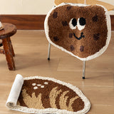 Cute Tufting Food Bathmat Funny Cookie Croissant Bathroom Mat Soft Rug Bedroom Carpet Floor Safety Pad Aesthetic Home Room Decor